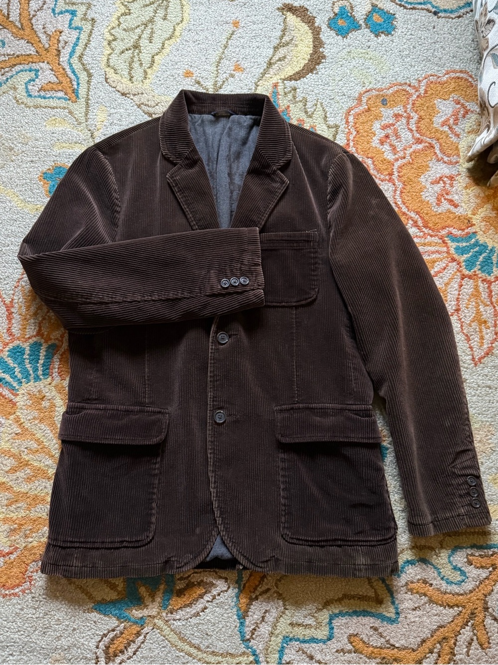 Vintage Y2K Gap Brown Corduroy 2 Button Blazer Sport Coat 2006 Dark Academia M